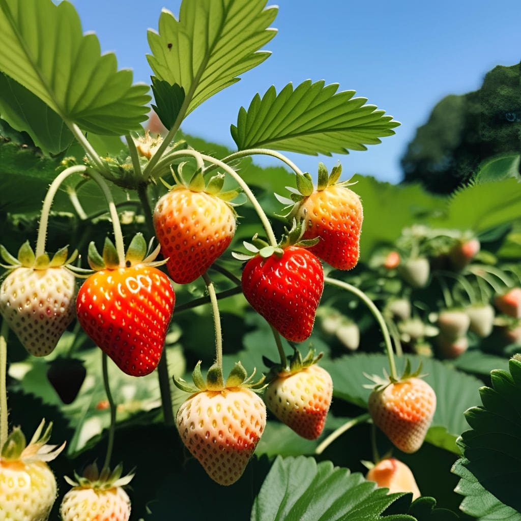 Erdbeeren müssen kräftig aussehen.